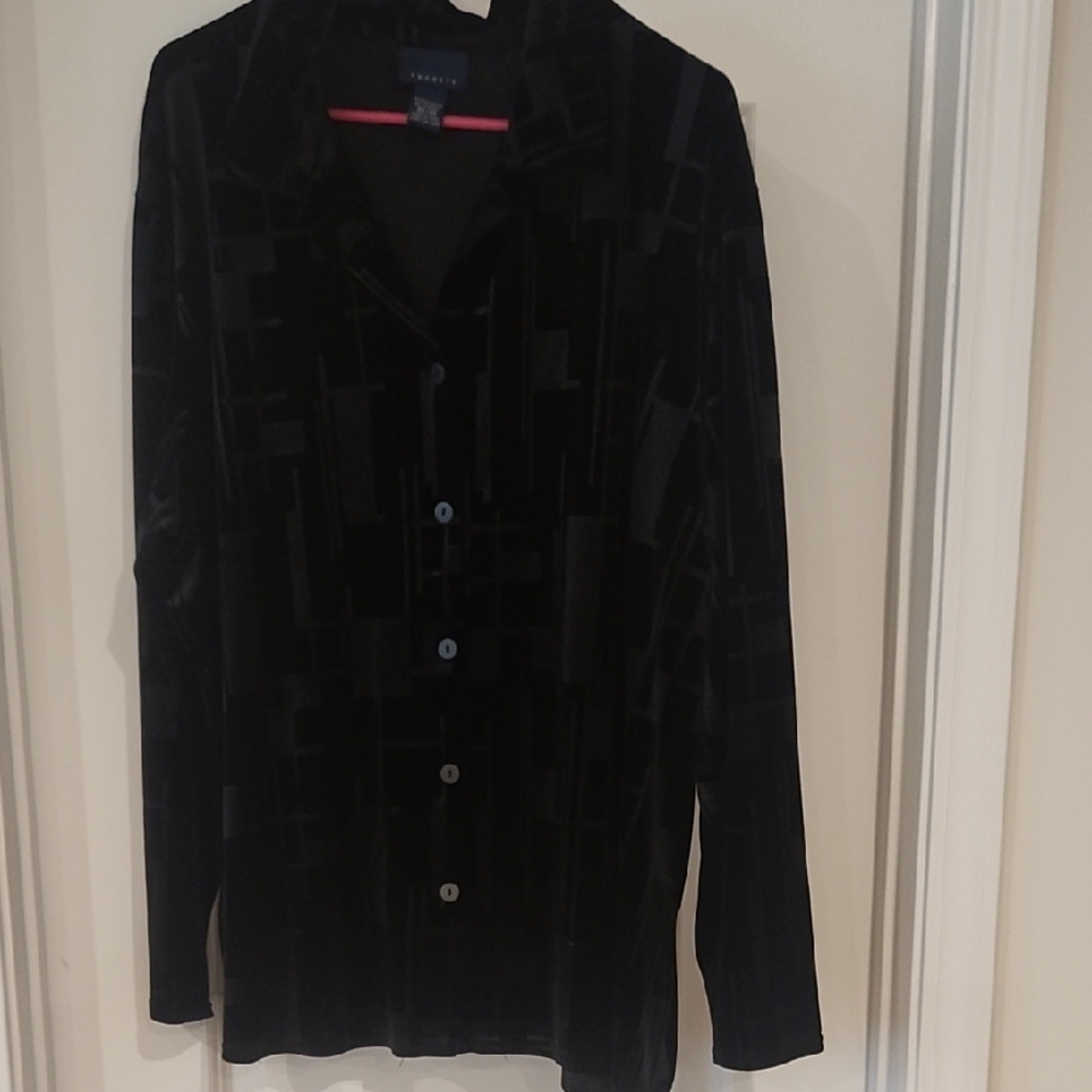 Venezia Black Velvet Blouse